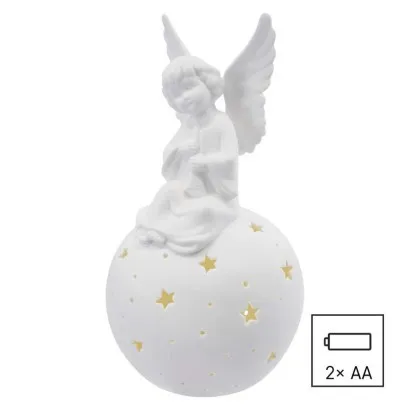 EMOS Keramický LED anděl 29 cm teplá bílá