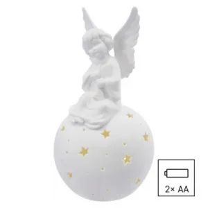 EMOS Keramický LED anděl 29 cm teplá bílá