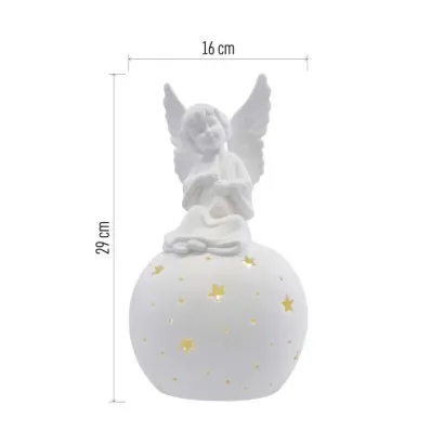 EMOS Keramický LED anděl 29 cm teplá bílá