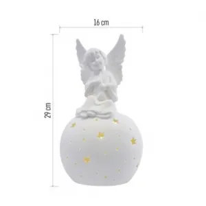 EMOS Keramický LED anděl 29 cm teplá bílá