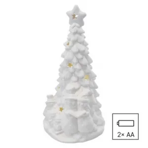 EMOS Keramický LED stromek se sněhuláky 33,5 cm teplá bílá