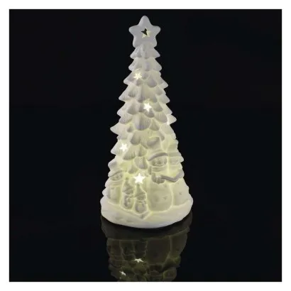 EMOS Keramický LED stromek se sněhuláky 33,5 cm teplá bílá