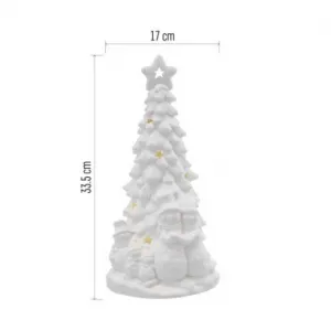 EMOS Keramický LED stromek se sněhuláky 33,5 cm teplá bílá