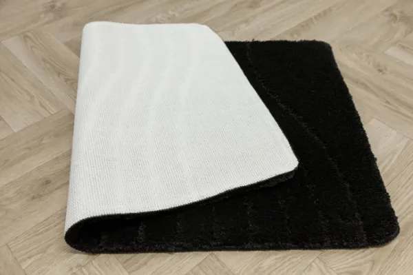 Kúpeľňový koberček Sara Black čierny, vlny