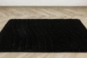 Kúpeľňový koberček Sara Black čierny, vlny