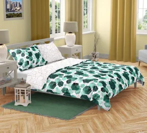 Faro Bavlnené saténové obliečky MILAGRO VERDE 009 160x200 cm + 2x 70x80 cm zelená/šedá