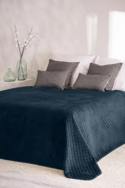 Faro Obojstranný prešívaný prehoz Beddo 007 220x240 cm tmavomodrý