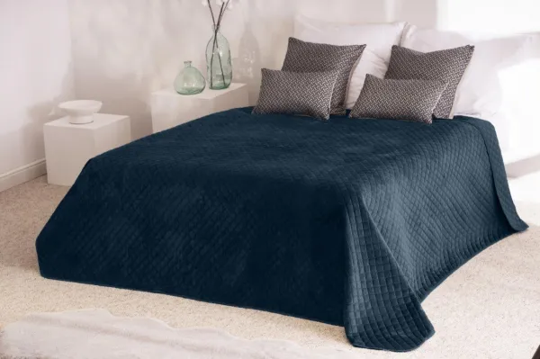 Faro Obojstranný prešívaný prehoz Beddo 007 220x240 cm tmavomodrý