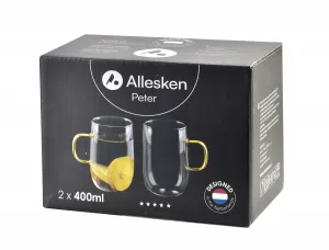 Affekdesign Sada 2 ks hrnků PETER 400 ml šedá