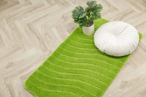Kúpeľňový koberček Sara Green svetlozelený, vlny