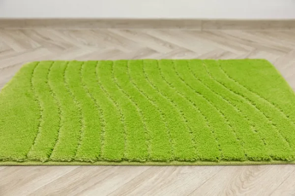 Kúpeľňový koberček Sara Green svetlozelený, vlny