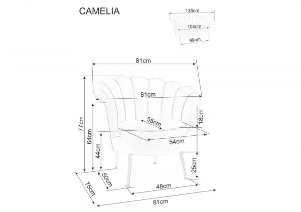 Signal Pohovka CAMELLIA 2 VELVET | béžová