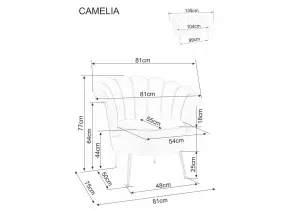 Signal Pohovka CAMELLIA 2 VELVET | béžová