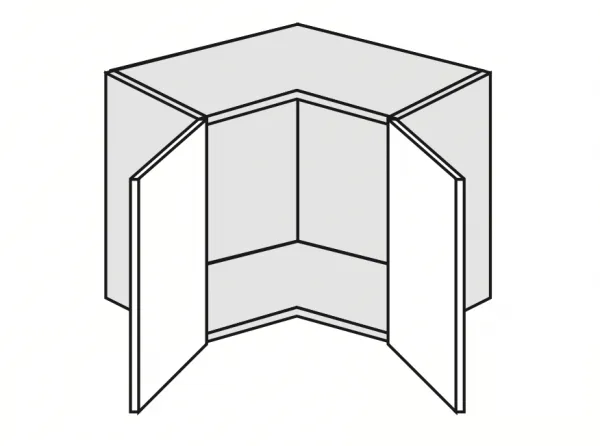ArtExt Kuchynská skrinka horná rohová nízka AVELLINO | W12 60/36 Farba korpusu: Grey