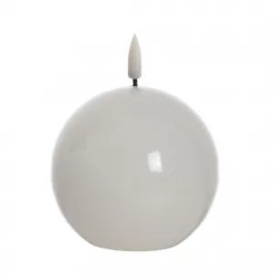 Mondex LED sviečka IDALIA BEAD 11 cm biela