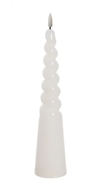 Mondex LED sviečka IDALIA SPIRAL 25 cm biela