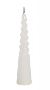 Mondex LED sviečka IDALIA SPIRAL 25 cm biela
