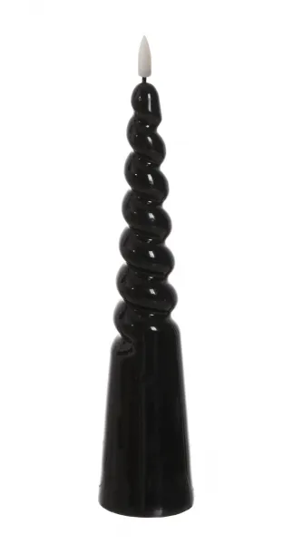 Mondex LED sviečka IDALIA SPIRAL 25 cm čierna
