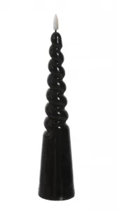 Mondex LED sviečka IDALIA SPIRAL 25 cm čierna