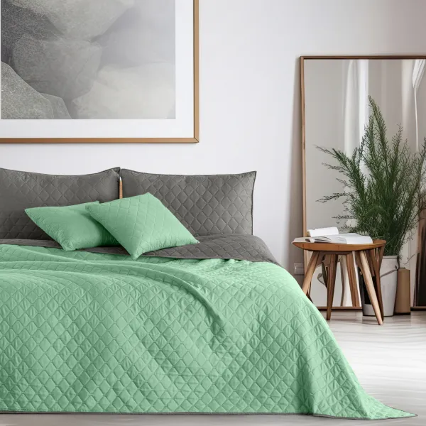 Obojstranný prehoz na posteľ DecoKing Axel mentolový/oceľový, velikost 170x210