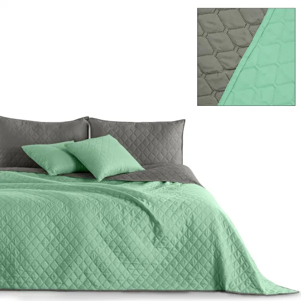 Obojstranný prehoz na posteľ DecoKing Axel mentolový/oceľový, veľkosť 200x220