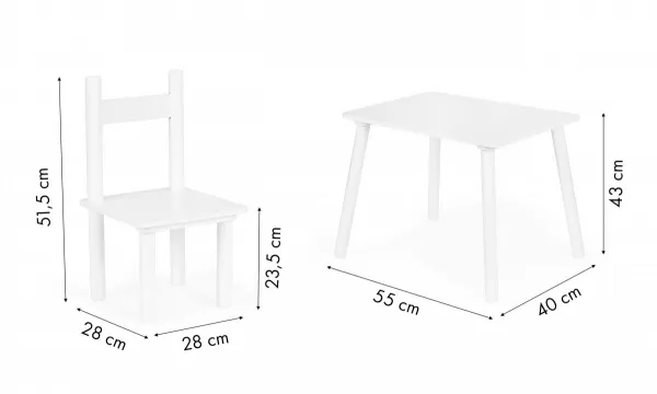 ECOTOYS Detský set AMIE biely