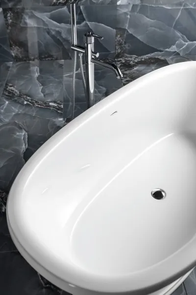 Vaňová batéria BEBÉ na pripojenie na podlahu, chróm BB021
