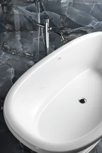 Vaňová batéria BEBÉ na pripojenie na podlahu, chróm BB021