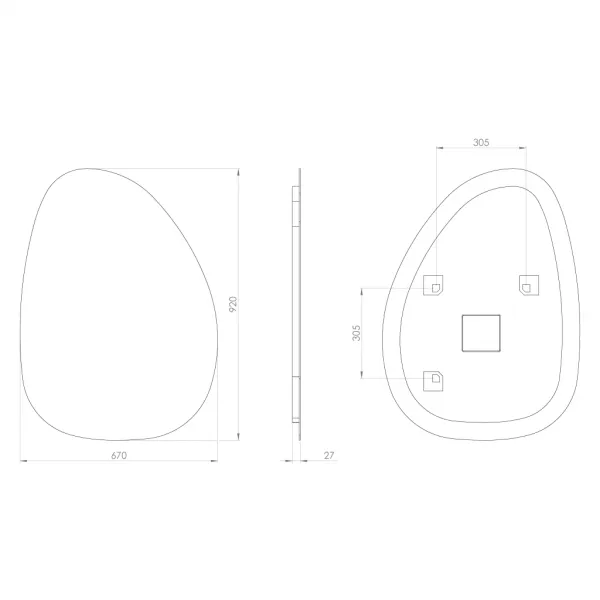 SAPHO - STEN LED podsvietené zrkadlo 67x92cm NA372