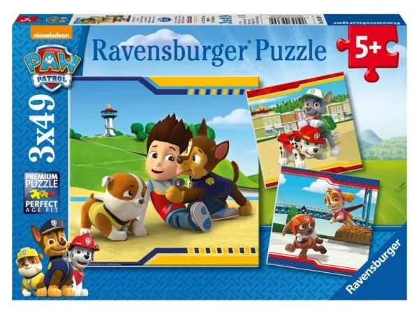 Ravensburger Detské puzzle (Labková patrola, 3 x 49 dielikov)