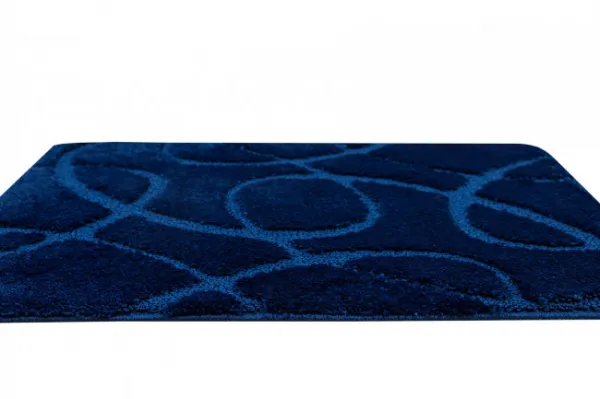 Kúpeľňový koberček Kobe Navy granátový, línie