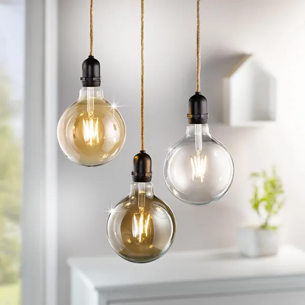 LED závesné svetlo Vintage, sada 3 ks