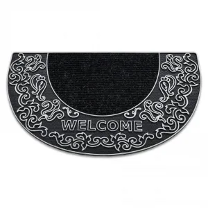 Rohožka BH 103W Welcome čierna / strieborná, polkruh