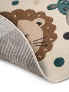 Hanse Home Collection koberce Detský koberček Adventures 105968 Cream Brown Blue kruh - 100x100 (priemer) kruh cm