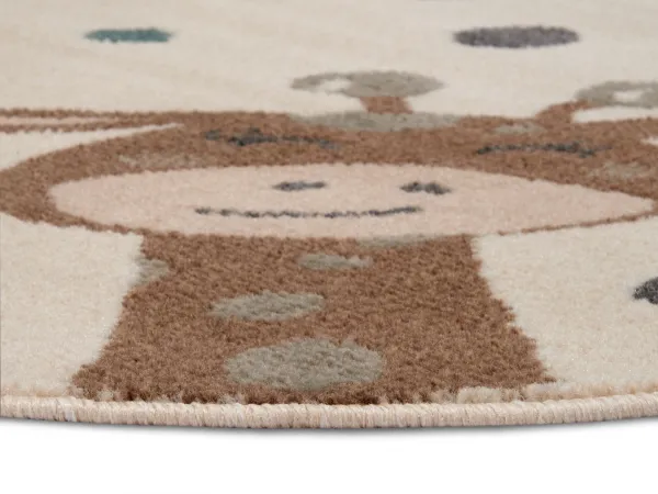 Hanse Home Collection koberce Detský koberček Adventures 105968 Cream Brown Blue kruh - 100x100 (priemer) kruh cm