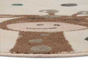 Hanse Home Collection koberce Detský koberček Adventures 105968 Cream Brown Blue kruh - 100x100 (priemer) kruh cm