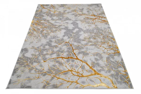 JednoduchýmodernýkoberecsivejfarbysozlatýmmotívomŠírka:80cm|Dĺžka:150cm56541_115448