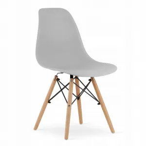 Okrúhly stolový set TODI 80cm biely + 3 stoličky OSAKA sivé
