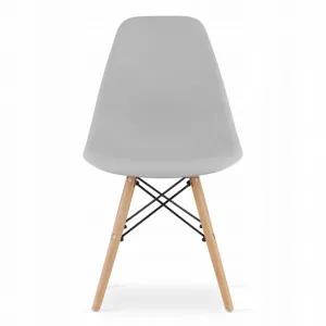 Okrúhly stolový set TODI 80cm biely + 3 stoličky OSAKA sivé