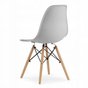 Okrúhly stolový set TODI 80cm biely + 3 stoličky OSAKA sivé