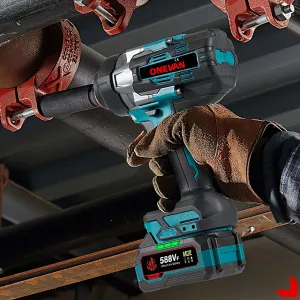 ONEVAN 2800N.M 2800W bezuhlíkový elektrický rázový uťahovák 1/2" palcový vhodný pre batériu Makita 18V + 10 ks gola sada v cene, kufor