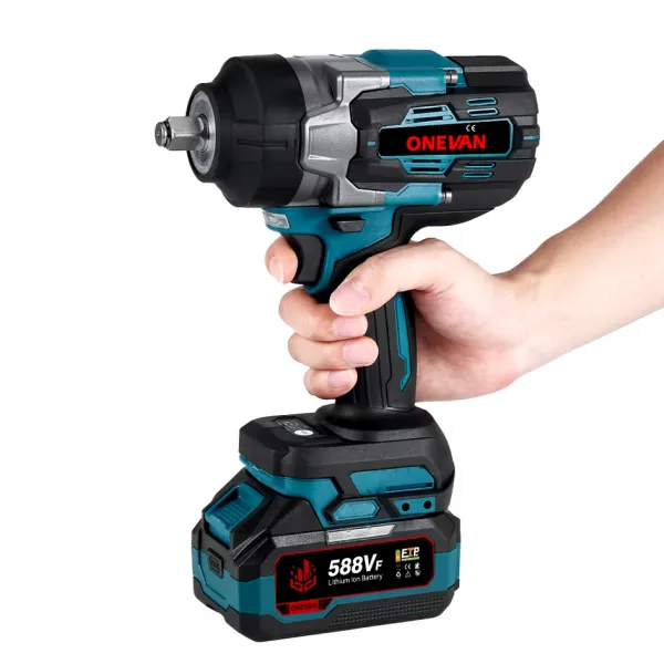 ONEVAN 2800N.M 2800W bezuhlíkový elektrický rázový uťahovák 1/2" palcový vhodný pre batériu Makita 18V + 10 ks gola sada v cene, kufor