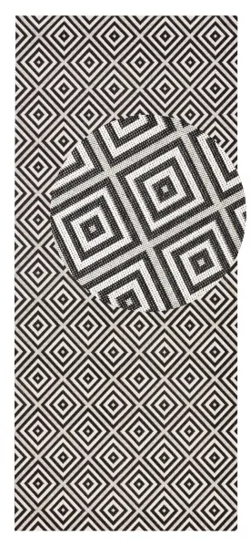 Hanse Home Collection koberce Behúň Meadow 102470 Black – na von aj na doma - 80x200 cm