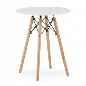 Okrúhly stolový set TODI 60 cm biely + 2 stoličky MARK biely