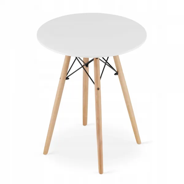 Okrúhly stolový set TODI 60 cm biely + 2 stoličky MARK biely
