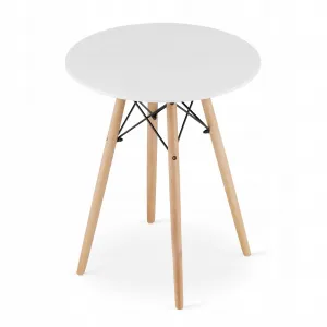 Okrúhly stolový set TODI 60 cm biely + 2 stoličky MARK biely