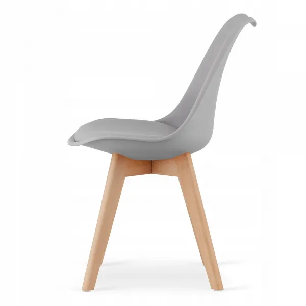 Okrúhly stolový set TODI 80cm biely + 4 stoličky MARK sivé