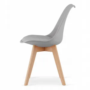Okrúhly stolový set TODI 80cm biely + 4 stoličky MARK sivé
