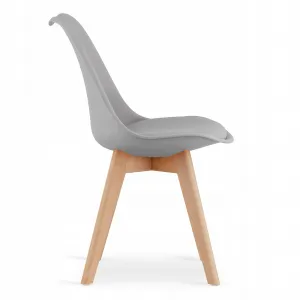 Okrúhly stolový set TODI 80cm biely + 4 stoličky MARK sivé