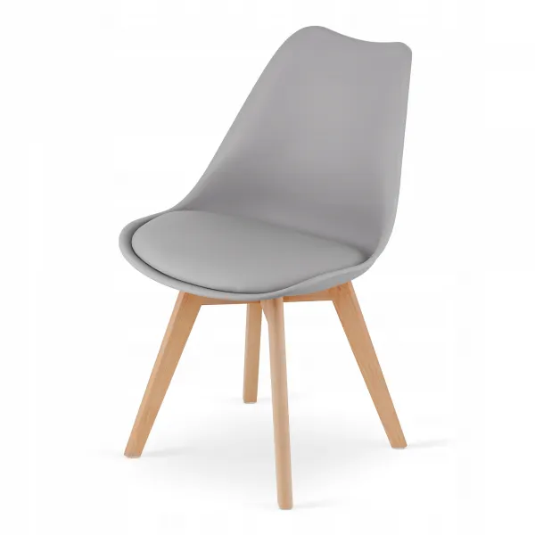 Okrúhly stolový set TODI 80cm biely + 4 stoličky MARK sivé
